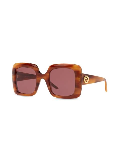 gucci brown oversized square frame sunglasses|gucci oversized sunglasses 2020.